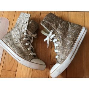 Coach Bonney Shearling Women's high top sneakers size 8.5
